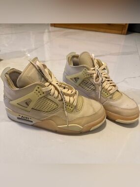Women’s limited edition off white Jordan Cream/Tan Athletic Sneakers
